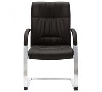 VidaXL Silla de Oficina Voladiza de Cuero Sintético Negra