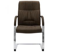 VidaXL Silla de Oficina Voladiza de Tela Marrón