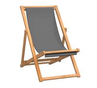 vidaXL Silla Plegable de Playa Madera Mueble para Exterior Patio Jardín Terraza Plegable Silla de Balcón Playa Camping Gris