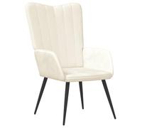 vidaXL Silla de Relajación Asiento Sillón Salón Sala de Estar Escritorio Estudio Oficina Mobiliario Muebles Decoración de Terciopelo Crema Blanco