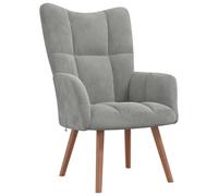 vidaXL Silla de Relajación Asiento Sillón Salón Sala de Estar Estudio Escritorio Oficina Muebles Mobiliario Decoración de Terciopelo Gris Claro