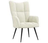 vidaXL Silla de Relajación Asiento Sillón Salón Sala de Estar Estudio Escritorio Oficina Muebles Mobiliario Decoración de Terciopelo Blanco Crema