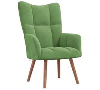 vidaXL Silla de Relajación Asiento Sillón Salón Sala de Estar Estudio Escritorio Oficina Muebles Mobiliario Decoración de Terciopelo Verde Claro