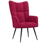 vidaXL Silla de Relajación Asiento Sillón Salón Sala de Estar Estudio Escritorio Oficina Muebles Mobiliario Decoración de Terciopelo Rojo Vino Tinto