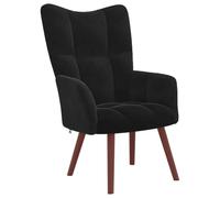 vidaXL Silla de Relajación Asiento Sillón Salón Sala de Estar Estudio Escritorio Oficina Muebles Mobiliario Decoración de Terciopelo Negro