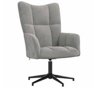 vidaXL Silla de Relajación Asiento Sillón Salón Sala de Estar Estudio Escritorio Oficina Muebles Mobiliario Decoración de Terciopelo Gris Claro