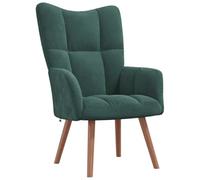 vidaXL Silla de Relajación Asiento Sillón Salón Sala de Estar Estudio Escritorio Oficina Muebles Mobiliario Decoración de Terciopelo Verde Oscuro