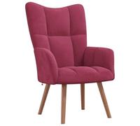 vidaXL Silla de Relajación Asiento Sillón Salón Sala de Estar Estudio Escritorio Oficina Muebles Mobiliario Decoración de Terciopelo Rojo Vino Tinto
