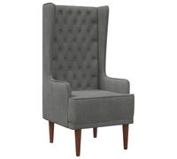 vidaXL Silla de Respaldo Alto con capitoné con Botones Gris Oscuro