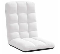 vidaXL Silla de Suelo Plegable de Tela Blanca 71x51x62 cm, Silla de Juego de Piso, Silla de Piso, sillón de Piso, Silla de Piso Plegable
