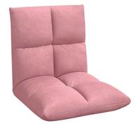 vidaXL Silla de Suelo Rosa 50 x 61 x 57 cm Terciopelo, Silla de Piso Plegable Ajustable para Sala de Estar, Diseño Moderno con Marco Metálico, Opciones de Asiento Relleno de Espuma Soporte