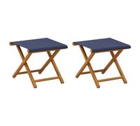 vidaXL Silla de terraza 2 pcs Madera de Eucalipto Maciza Azul