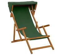 vidaXL Silla de terraza 3 Posición Madera de Eucalipto Maciza Verde