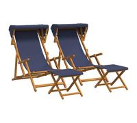 vidaXL Silla de terraza 4 pcs 3 Posición Madera de Eucalipto Maciza