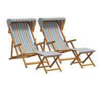 vidaXL Silla de terraza 4 uds. 3 Posición Madera de Eucalipto Maciza