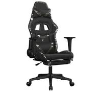 vidaXL Silla Gaming con Reposapiés Asiento Respaldo Computadora Escritorio Oficina Ergonómica Ajustable Regulable Cuero Sintético Negro Camuflaje