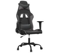 vidaXL Silla Gaming de Masaje Cuero sintético Negro y Gris