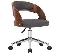 vidaXL Silla giratoria de Escritorio, Asiento de salón, ergonómica, Silla de salón, Dormitorio, casa, Interior, Gris, Tela de Madera Curvada