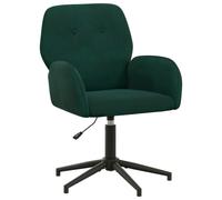 VidaXL - Silla giratoria de oficina (54 x 55 x 90 cm), color verde oscuro, silla de oficina ajustable, sillón de tocador, asiento de trabajo cómodo, para oficina en casa