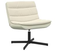 vidaXL Silla Giratoria Crema Cuero Sintético Mediana Giratoria