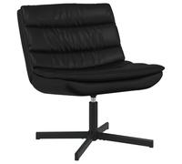vidaXL Silla Giratoria Negra Cuero sintético, Acero Mediana Silla Negra