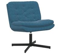 vidaXL Silla Giratoria Relax de Terciopelo Azul 63 x 75 x 76 cm. Diseño ergonómico, Gira 360°. Súper cómoda, con Respaldo. Estructura de Metal Negro Mate y Base Cruzada Estable. Se Requiere Montaje.