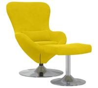 vidaXL Sillón Huevo reposapiés de Terciopelo Amarillo