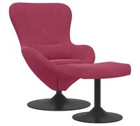 vidaXL Silla Huevo con Puff Rojo Vino Terciopelo | Hecho para que estés cómodo, Perfecto para relajarte más, Disponible en varios tonos modernos