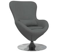 vidaXL Silla Huevo Gris Oscuro con Base Giratoria, Reposabrazos Elegantes y Estructura de Acero Resistente para la Sala de Estar o la Oficina en Casa. Sillón Ajustable y Contemporáneo, Ideal para Re