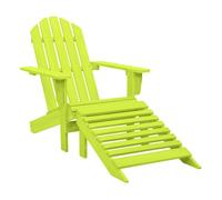 vidaXL Silla Jardín Adirondack con Otomana Asiento Sillón Oscilante Columpio Patio Terraza Balcón Tumbona Muebles Verde Madera Maciza Abeto