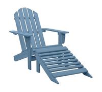 Vidaxl silla jardín adirondack con otomana madera maciza de abeto azul