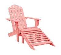 Vidaxl silla jardín adirondack con otomana madera maciza de abeto rosa