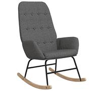 vidaXL Silla Mecedora Balancín Reclinable Asiento Butaca Sillón Acolchada Salón Sala de Estar Relajación Muebles Mobiliario de Tela Gris Claro