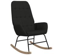 vidaXL Silla Mecedora Balancín Reclinable Asiento Butaca Sillón Acolchada Salón Sala de Estar Relajación Muebles Mobiliario de Tela Negra