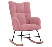 vidaXL Silla Mecedora Balancín Reclinable Asiento Sillón Salón Sala de Estar Muebles Mobiliario Relajante Decoración de Terciopelo Rosa