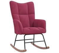 vidaXL Silla Mecedora Balancín Reclinable Asiento Sillón Salón Sala de Estar Muebles Mobiliario Relajante Decoración de Terciopelo Rojo Vino Tinto