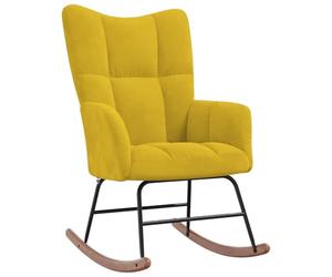 vidaXL Silla Mecedora Balancín Reclinable Asiento Sillón Salón Sala de Estar Muebles Mobiliario Relajante Decoración de Terciopelo Amarillo Mostaza