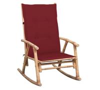 Vidaxl silla mecedora con cojín bambú
