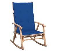 Vidaxl silla mecedora con cojín bambú