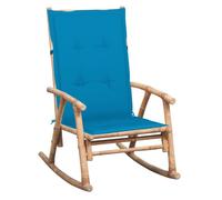 Vidaxl silla mecedora con cojín bambú