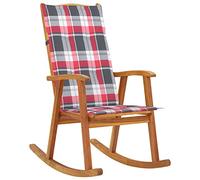 vidaXL Silla Mecedora con Cojines Exterior Balcón Terraza Patio Sillón Asiento Butaca Muebles Mobiliario Decoración Madera Maciza de Acacia