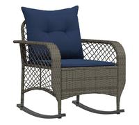 Vidaxl silla mecedora de jardín con cojines ratán sintético gris