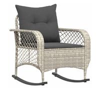 vidaXL Silla Mecedora de jardín con Cojines ratán sintético Gris Claro, Mecedora de Exterior, Mecedora de Muebles de Exterior, Mecedora de césped Exterior