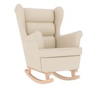 Vidaxl silla mecedora de lino blanco 74x90x102 cm