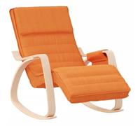 vidaXL Silla Mecedora de Tela Amarillo Oscuro