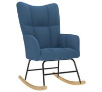 vidaXL Silla Mecedora de Tela Azul, Silla, Silla Relajante, Silla de Relax, Silla de salón, Mecedora, Silla de Tela, Mecedora de Tela