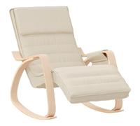 vidaXL Silla Mecedora de Tela Color Crema