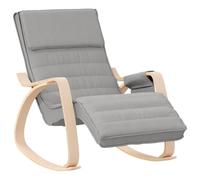 vidaXL Silla Mecedora de Tela Gris Claro