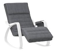 vidaXL Silla mecedora de tela, gris oscuro