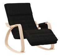 vidaXL Silla Mecedora de Tela Negro